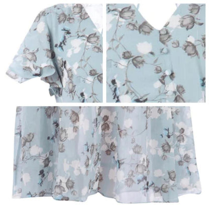 Maxi Dress | Flowy | Butterfly Sleeve | Floral Dress | Summer Dress-Fashion Nora