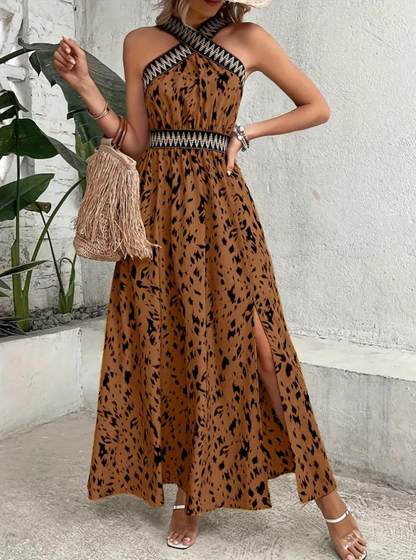 Maxi Dress, Halterneck, Boho Style, Summer Dress, Long Dresses-Fashion Nora