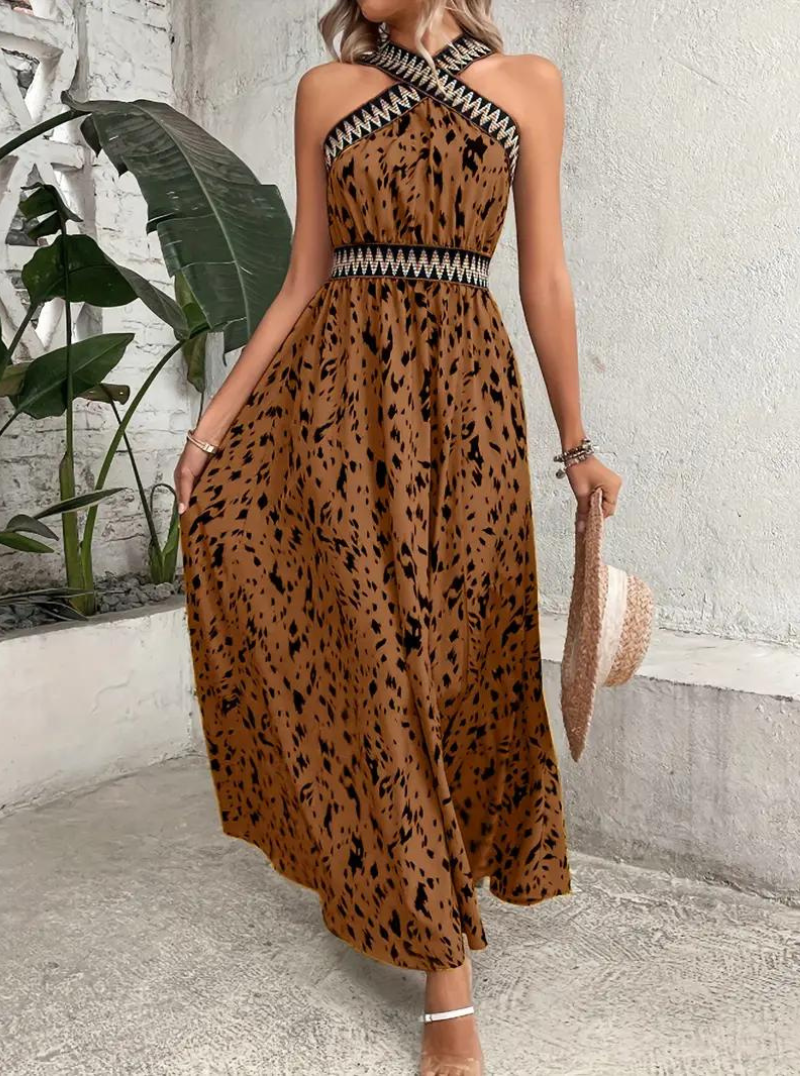 Maxi Dress, Halterneck, Boho Style, Summer Dress, Long Dresses-Fashion Nora