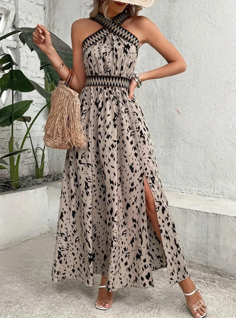 Maxi Dress, Halterneck, Boho Style, Summer Dress, Long Dresses-Fashion Nora