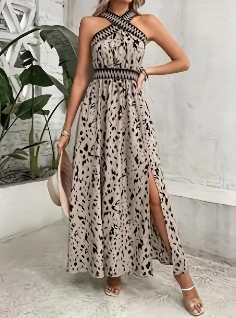 Maxi Dress, Halterneck, Boho Style, Summer Dress, Long Dresses-Fashion Nora