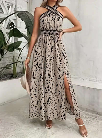 Maxi Dress, Halterneck, Boho Style, Summer Dress, Long Dresses-Fashion Nora