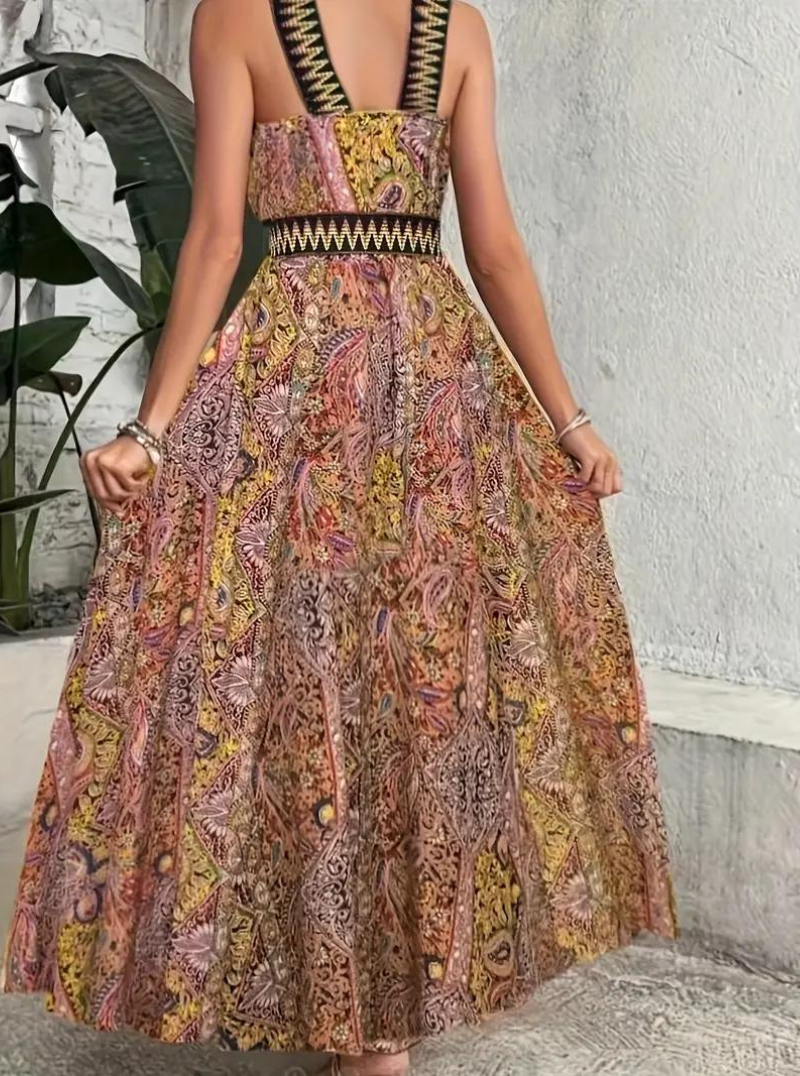 Maxi Dress, Halterneck, Boho Style, Summer Dress, Long Dresses-Fashion Nora