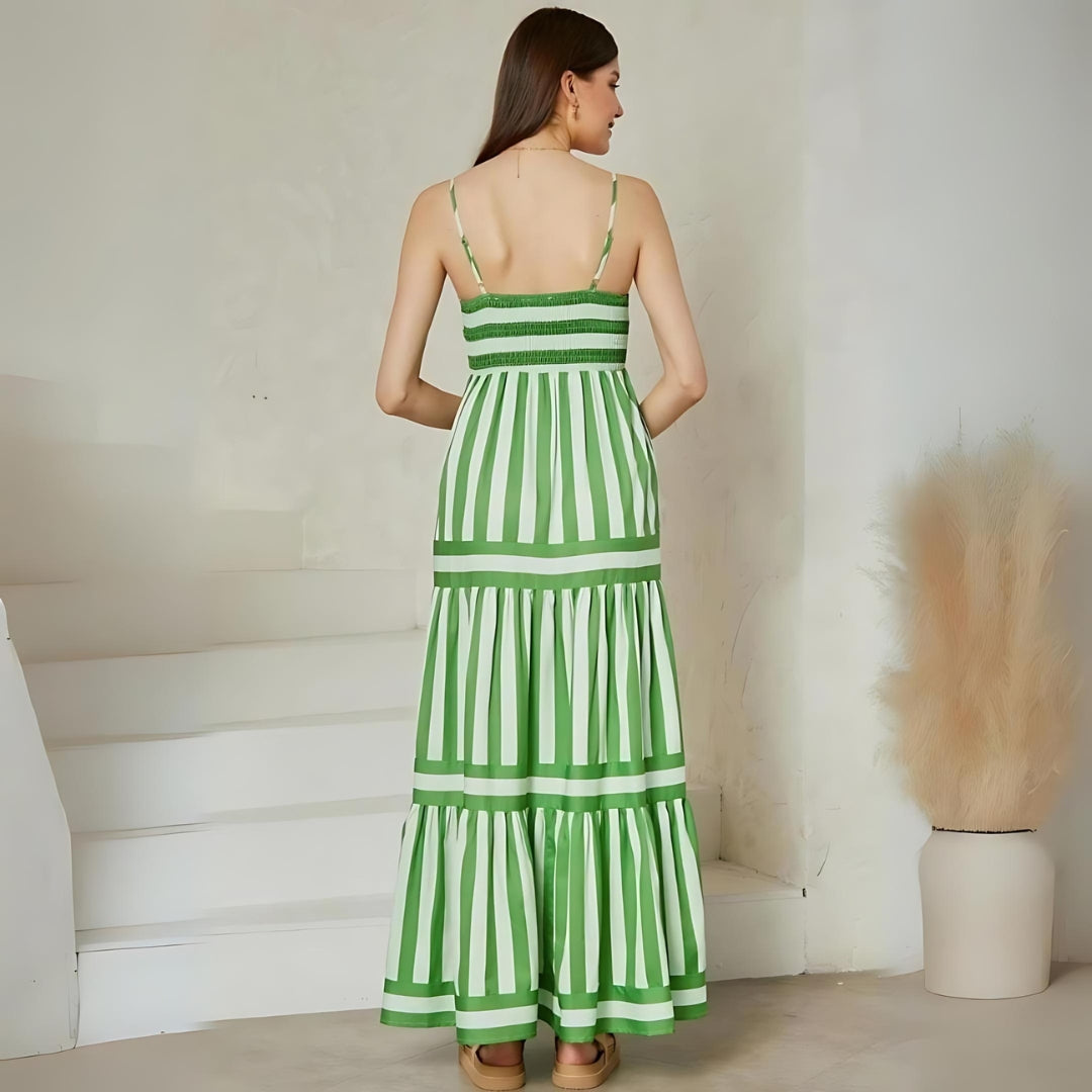 Maxi Dress | Striped | Sleeveless | Elegant Dress | Maxi Sundress-Fashion Nora