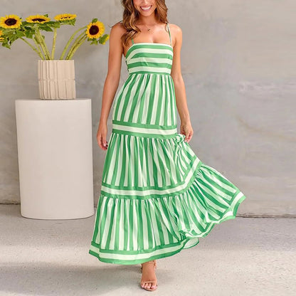 Maxi Dress | Striped | Sleeveless | Flowy Dress | Maxi Sundress-Fashion Nora