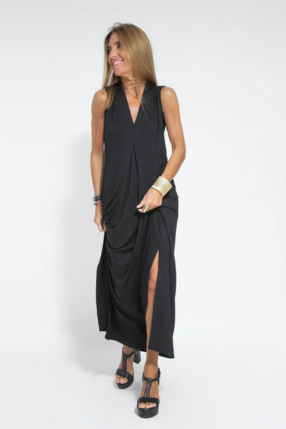 Maxi Dress - Women's V-Neck Dress and Long Cardigan Two-Piece Set-Fashion Nora