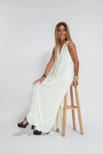 Maxi Dress - Women's V-Neck Dress and Long Cardigan Two-Piece Set-Fashion Nora