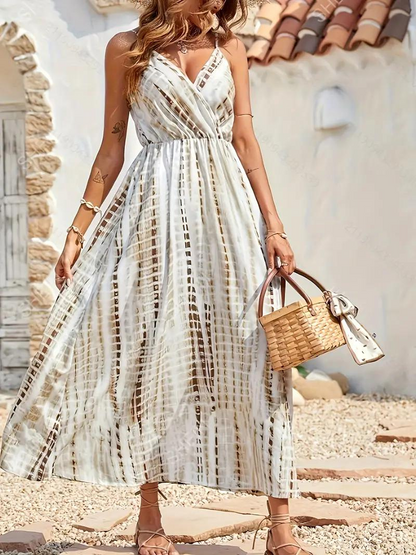 Maxi Sundress, Spaghetti Strap, Flowy, Summer Dress, Maxi Dress-Fashion Nora