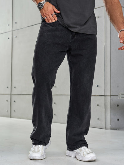 Men's Jeans - Stretch - Straight Leg - Loose Fit Jeans - Baggy Jeans-Fashion Nora