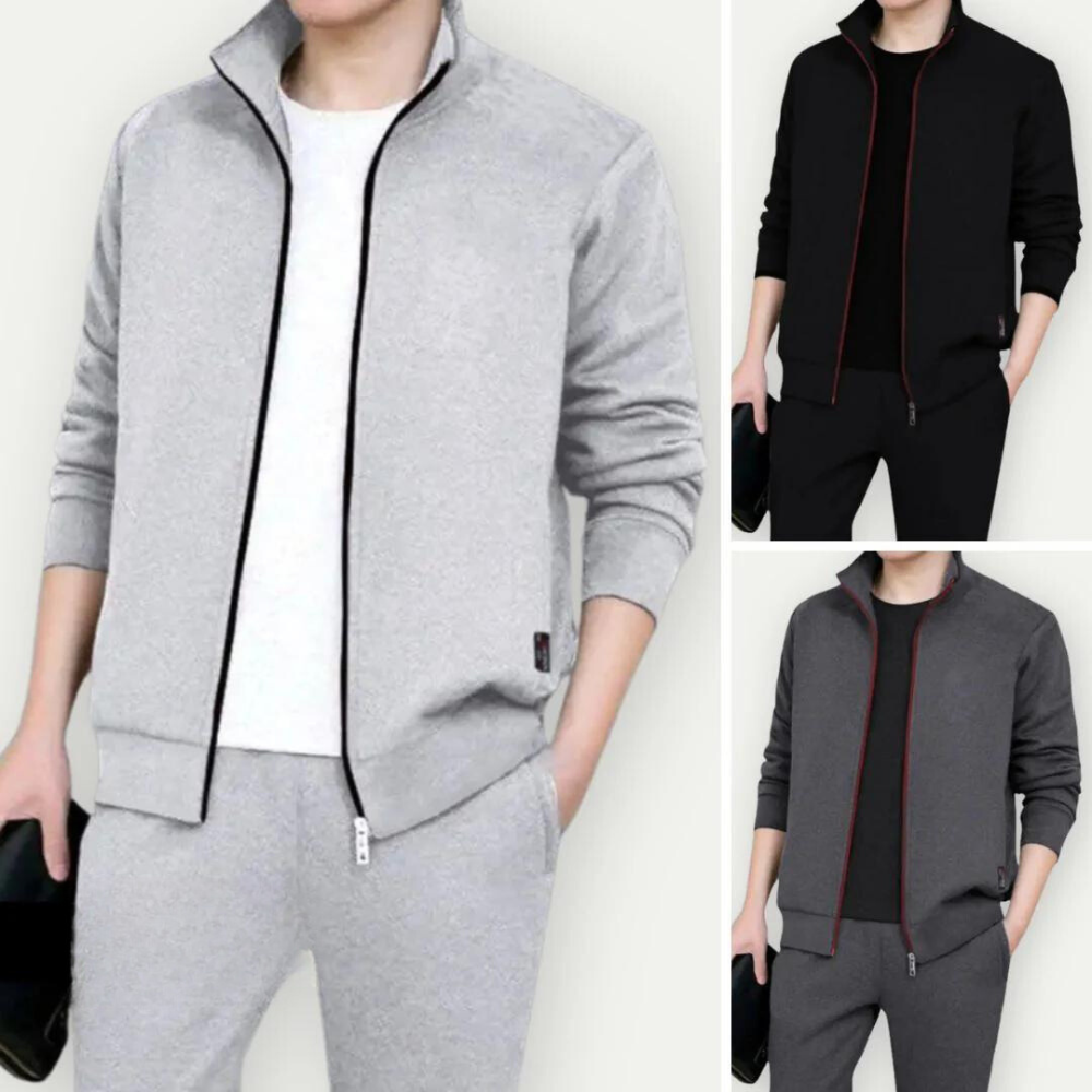 Men's Tracksuit | Drawstring | Two-Piece Set | Sweatpants | Zip-Up Jacket-Fashion Nora