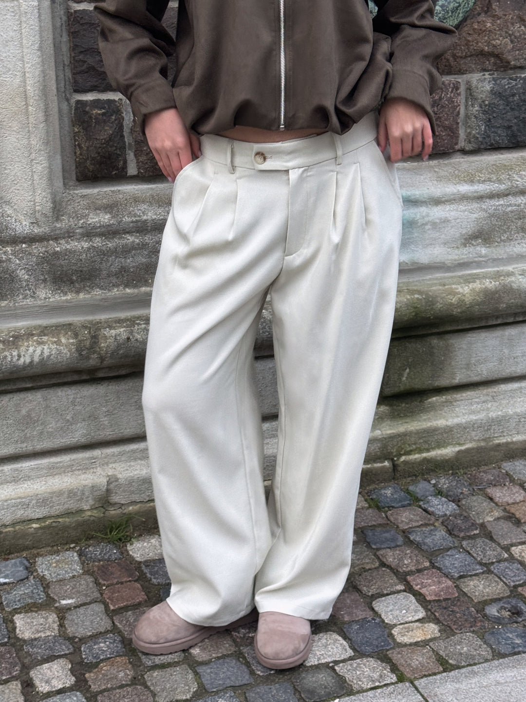 Nora Pants - Foam White-Fashion Nora