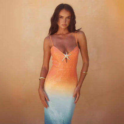 Ombre Sunset | Midi Dress-Fashion Nora