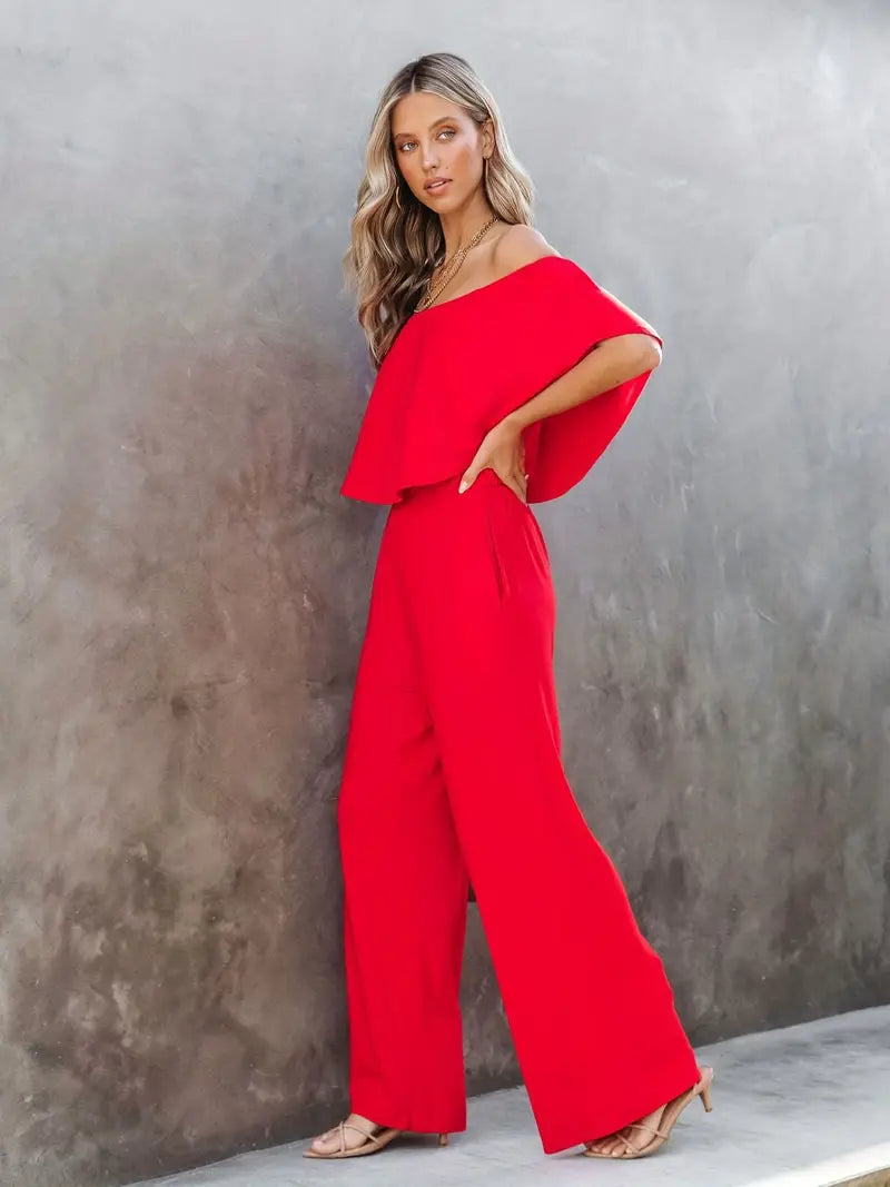 One Piece Jumpsuit - Wide Leg - Off Shoulder - Strapless Jumpsuit - Summer Clothes-Fashion Nora