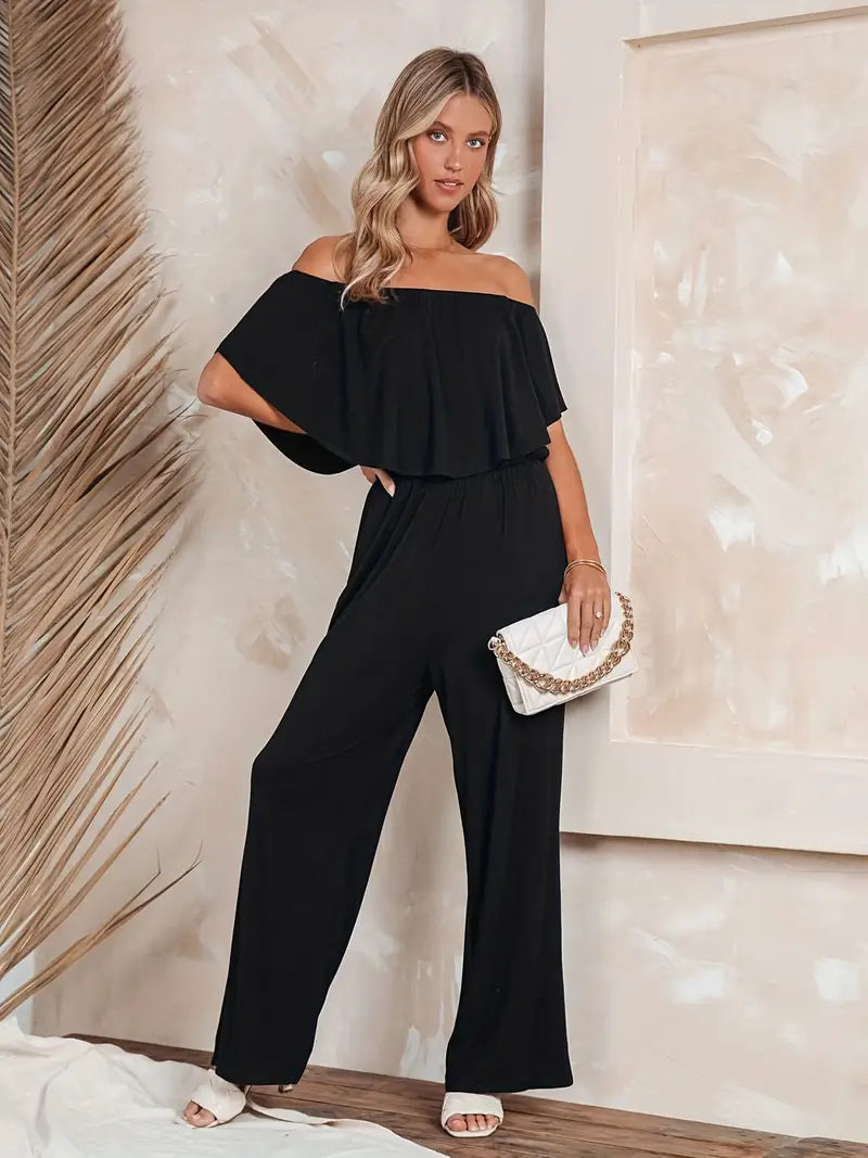 One Piece Jumpsuit - Wide Leg - Off Shoulder - Strapless Jumpsuit - Summer Clothes-Fashion Nora