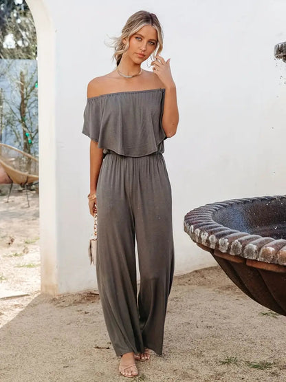 One Piece Jumpsuit - Wide Leg - Off Shoulder - Strapless Jumpsuit - Summer Clothes-Fashion Nora