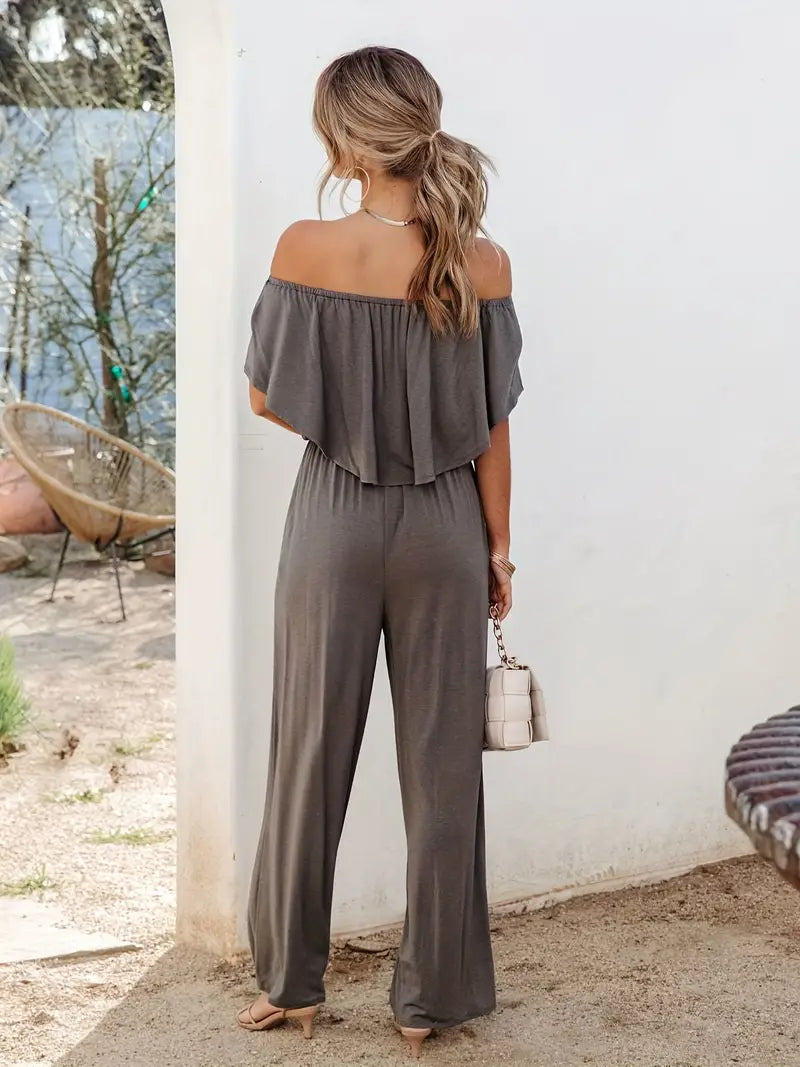 One Piece Jumpsuit - Wide Leg - Off Shoulder - Strapless Jumpsuit - Summer Clothes-Fashion Nora