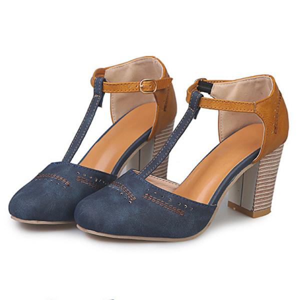 Orthopedic Heels - Women's Block Heel Closed Toe Ankle Strap Heels-Fashion Nora