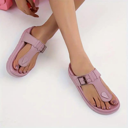 Orthopedic Sandals, Buckle Strap, Slip On, Flip Flops, Shoes for Summer-Fashion Nora