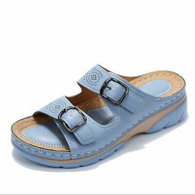 Orthopedic Sandals - Double Buckle - Thick Sole - Slip-On Sandals - Women's Slides-Fashion Nora