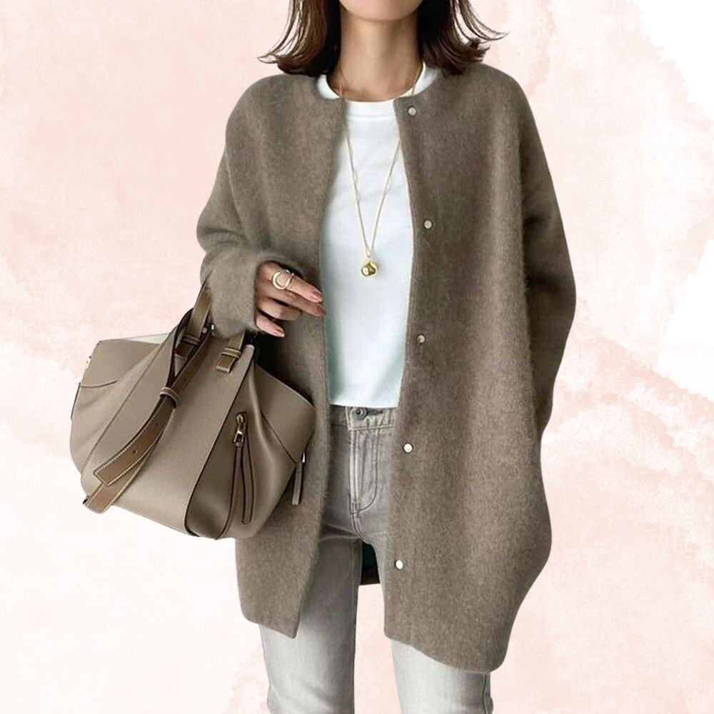 Oversized Cardigan - Long - Button-Up - Cardigan Jacket - Women's Coatigan-Fashion Nora