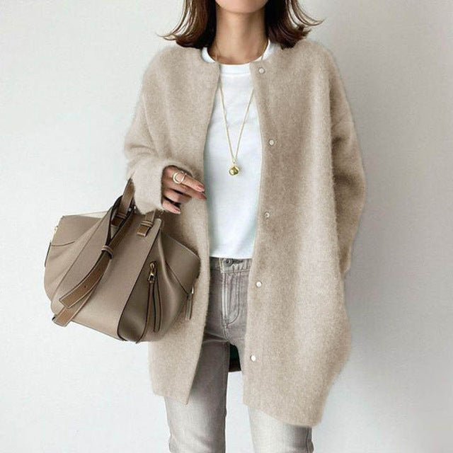 Oversized Cardigan - Long - Button-Up - Cardigan Jacket - Women's Coatigan-Fashion Nora
