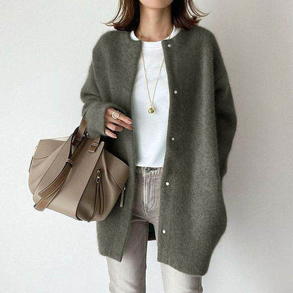 Oversized Cardigan - Long - Button-Up - Cardigan Jacket - Women's Coatigan-Fashion Nora