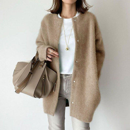 Oversized Cardigan - Long - Button-Up - Cardigan Jacket - Women's Coatigan-Fashion Nora