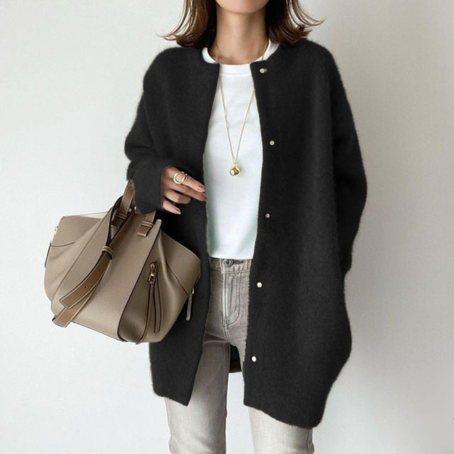Oversized Cardigan - Long - Button-Up - Cardigan Jacket - Women's Coatigan-Fashion Nora