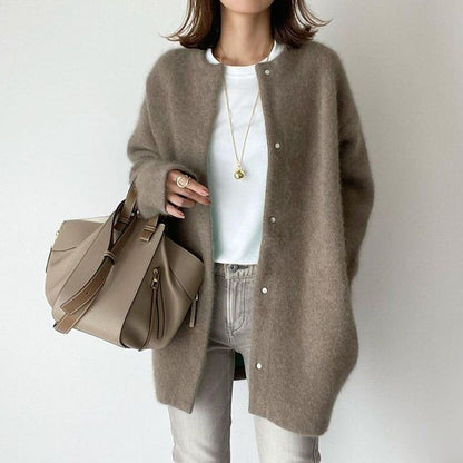 Oversized Cardigan - Long - Button-Up - Cardigan Jacket - Women's Coatigan-Fashion Nora