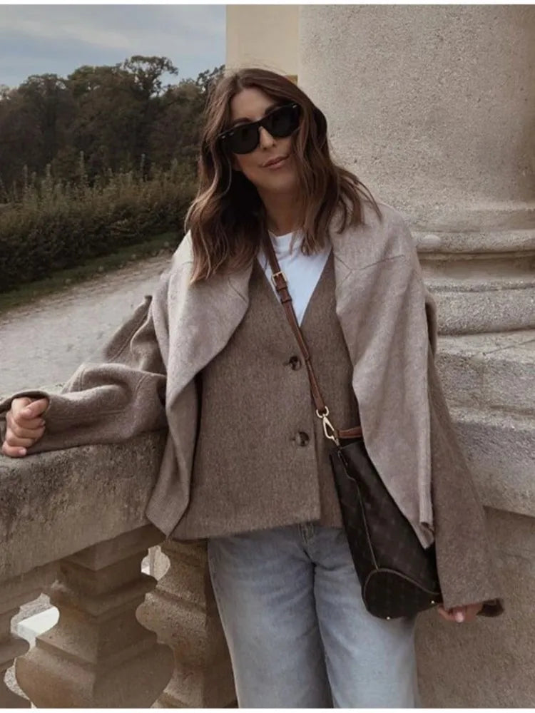 Oversized Jacket | Single Breasted | Vintage | Blazer Jacket | Women's Jacket-Fashion Nora