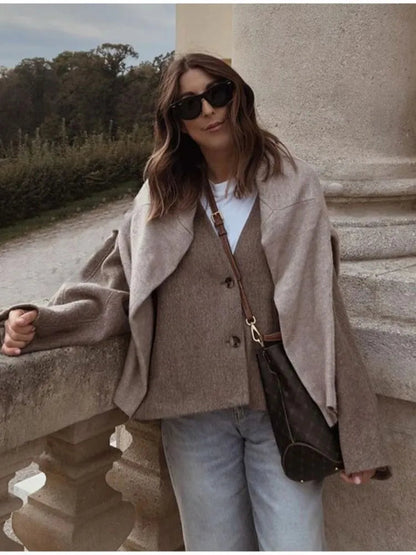 Oversized Jacket | Single Breasted | Vintage | Blazer Jacket | Women's Jacket-Fashion Nora