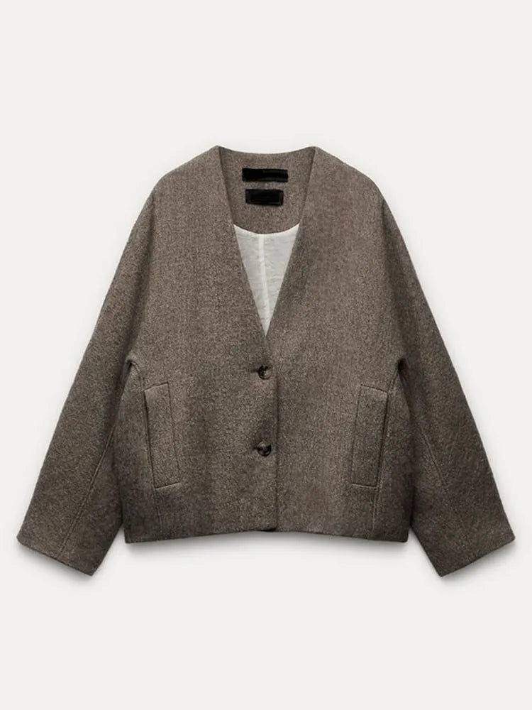 Oversized Jacket | Single Breasted | Vintage | Blazer Jacket | Women's Jacket-Fashion Nora