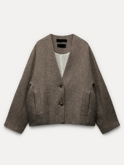 Oversized Jacket | Single Breasted | Vintage | Blazer Jacket | Women's Jacket-Fashion Nora