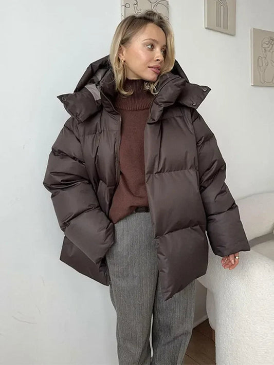 Oversized Puffer Jacket - Hooded - Warm - Puffer Vest - Women's Winter Jacket-Fashion Nora