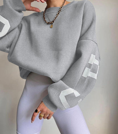 Oversized Sweatshirt - Women's Cozy Baggy Loose Fit Sweater-Fashion Nora