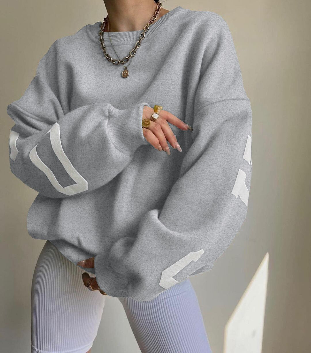 Oversized Sweatshirt - Women's Cozy Baggy Loose Fit Sweater-Fashion Nora