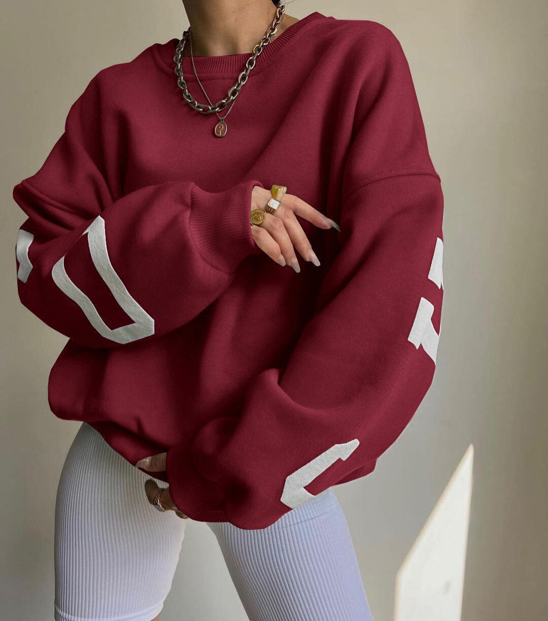 Oversized Sweatshirt - Women's Cozy Baggy Loose Fit Sweater-Fashion Nora