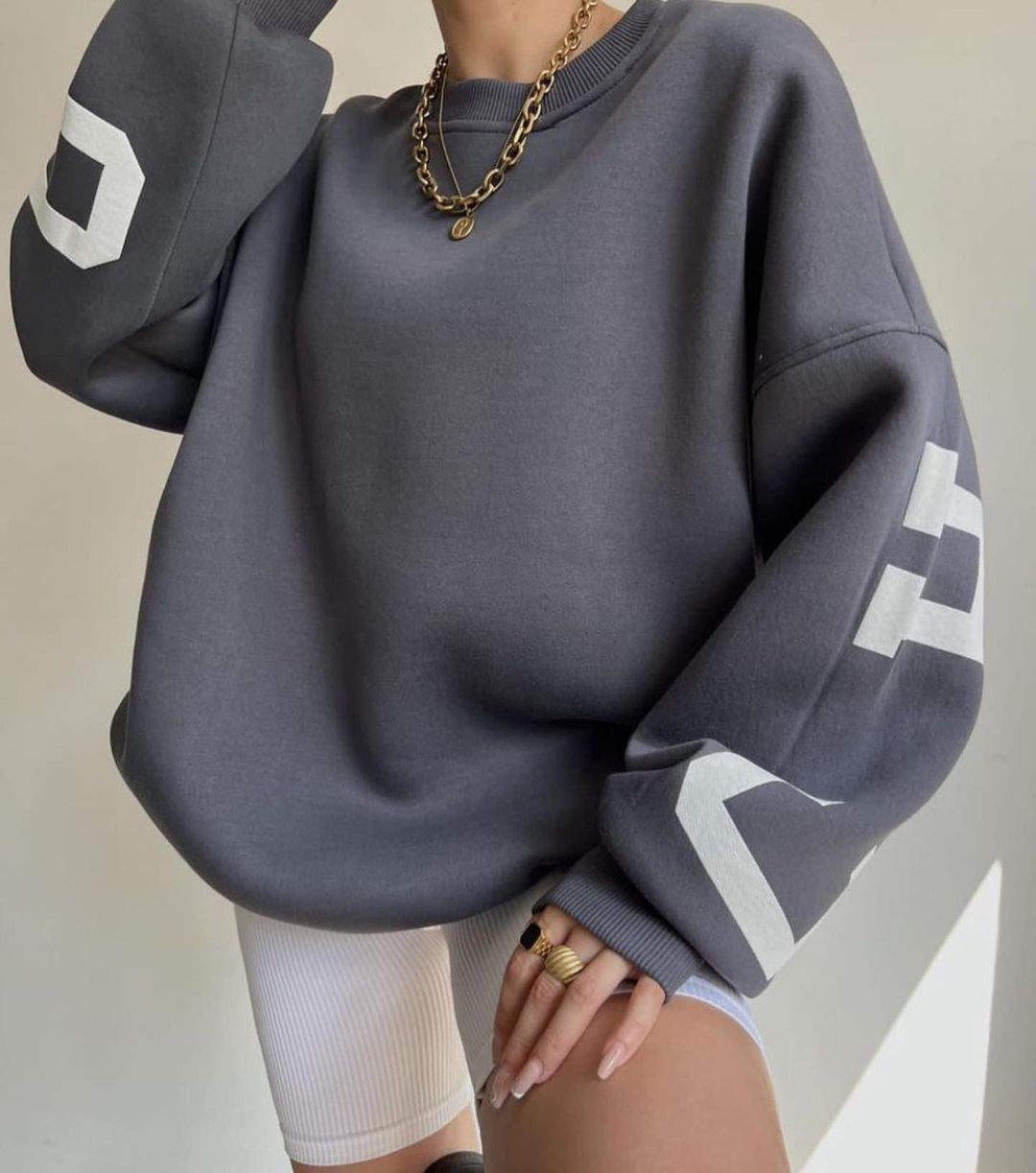 Oversized Sweatshirt - Women's Cozy Baggy Loose Fit Sweater-Fashion Nora