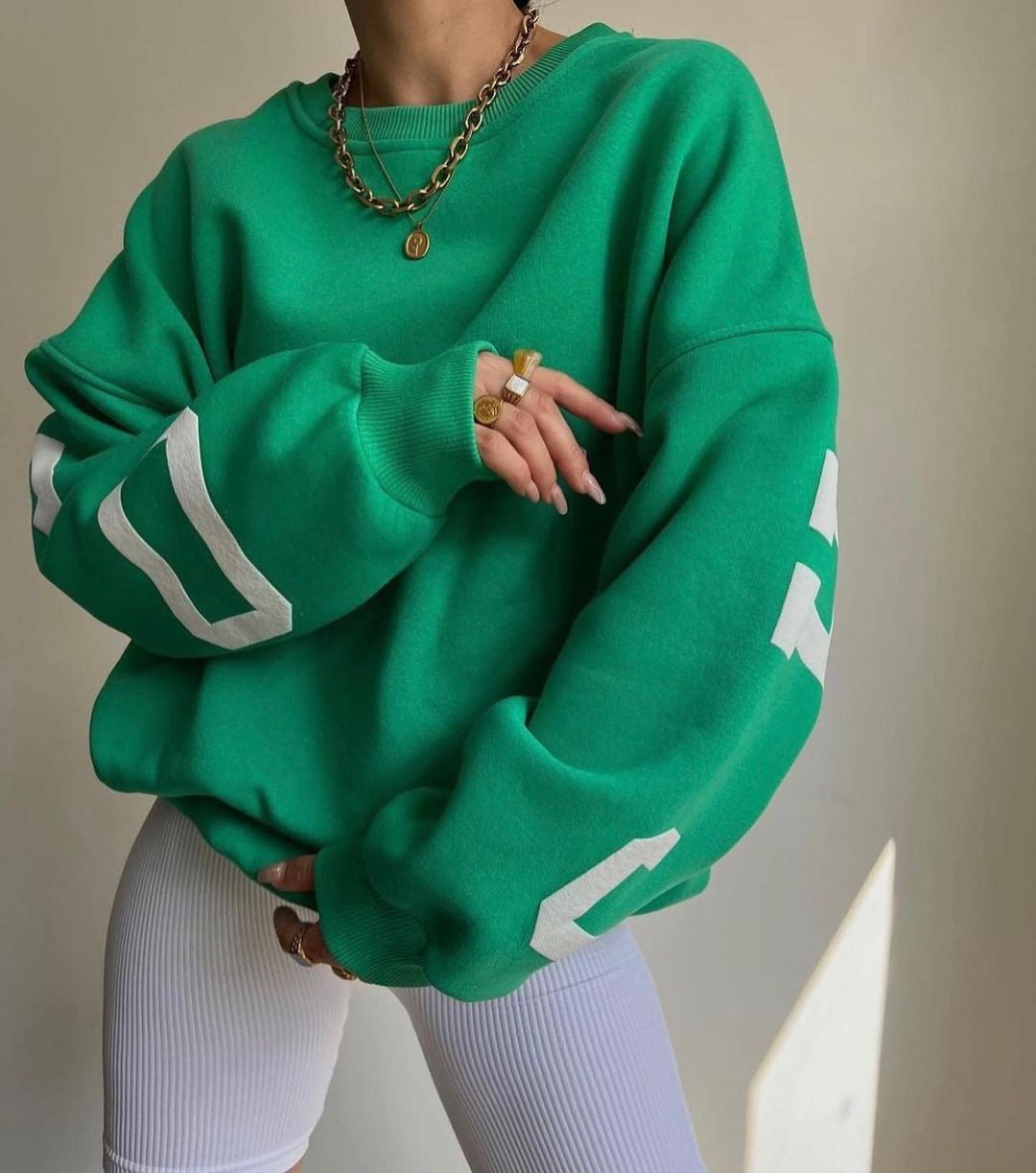 Oversized Sweatshirt - Women's Cozy Baggy Loose Fit Sweater-Fashion Nora