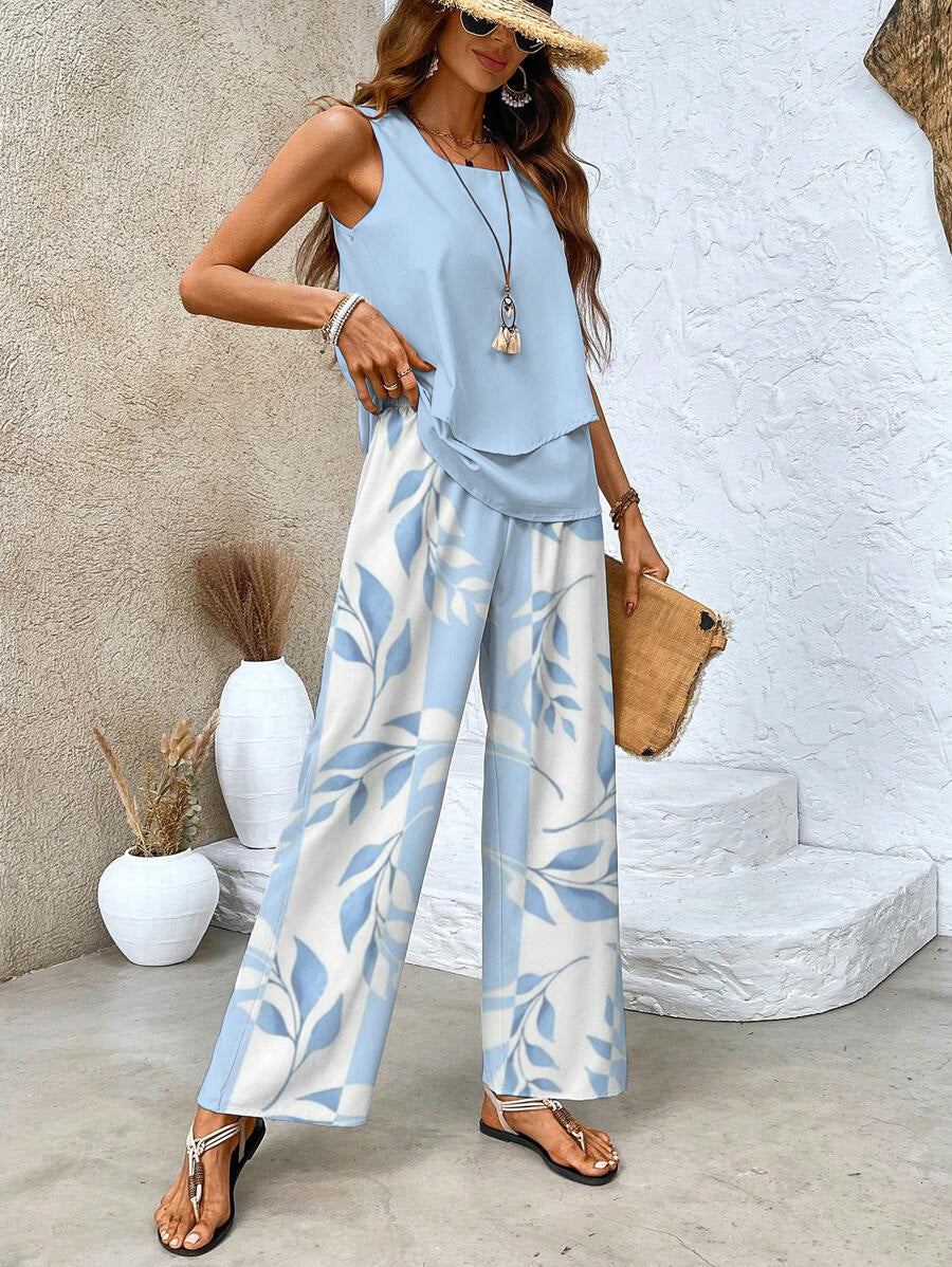 Pants and Top Set | Wide Leg | Two-Piece | Summer Clothes | Co-Ord Set Women-Fashion Nora