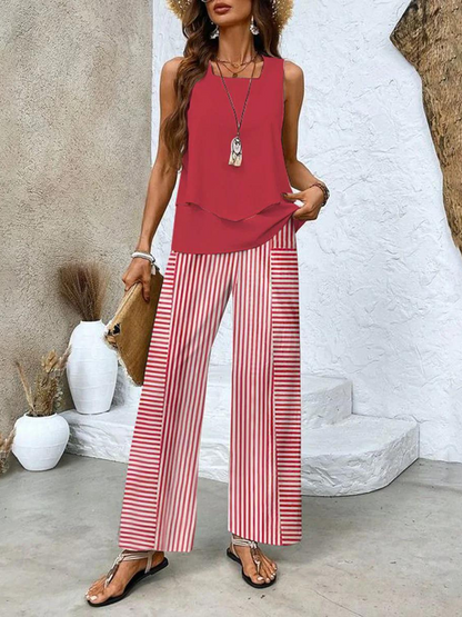 Pants and Top Set | Wide Leg | Two-Piece | Summer Clothes | Co-Ord Set Women-Fashion Nora