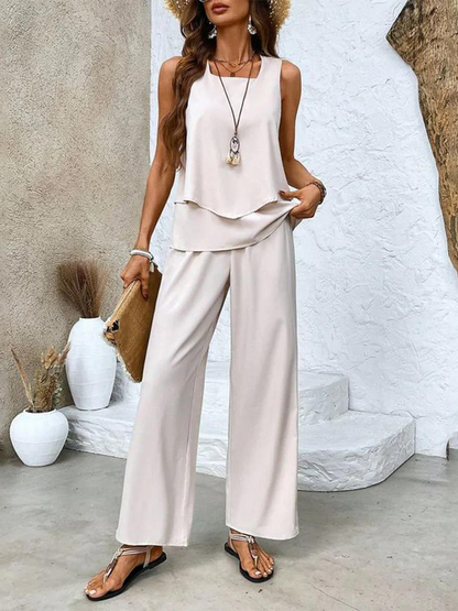 Pants and Top Set | Wide Leg | Two-Piece | Summer Clothes | Co-Ord Set Women-Fashion Nora