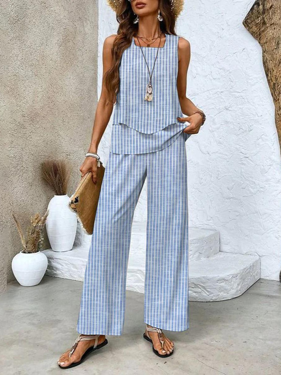 Pants and Top Set | Wide Leg | Two-Piece | Summer Clothes | Co-Ord Set Women-Fashion Nora