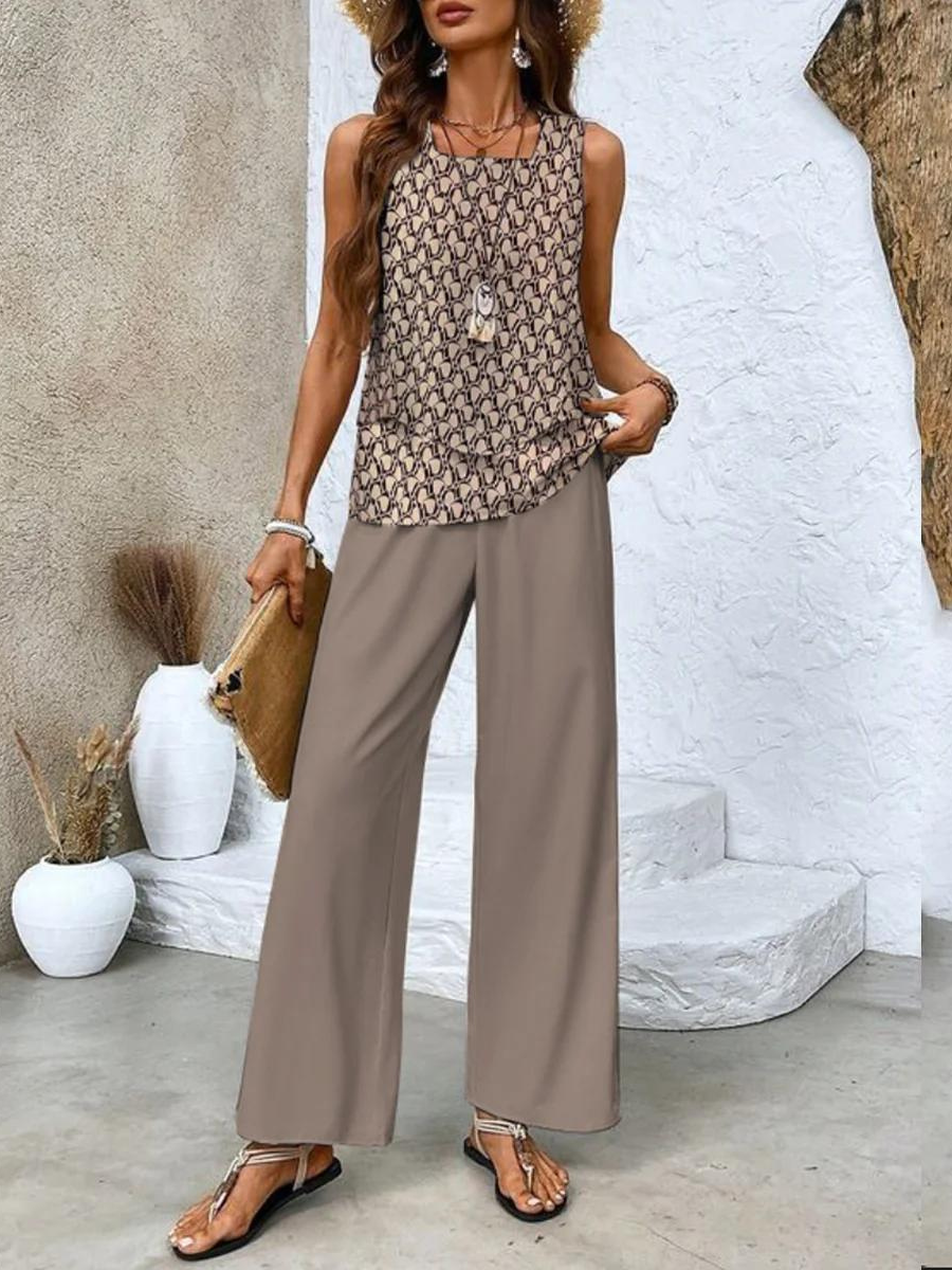 Pants and Top Set | Wide Leg | Two-Piece | Summer Clothes | Co-Ord Set Women-Fashion Nora