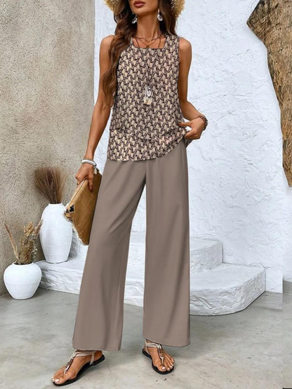 Pants and Top Set | Wide Leg | Two-Piece | Summer Clothes | Co-Ord Set Women-Fashion Nora