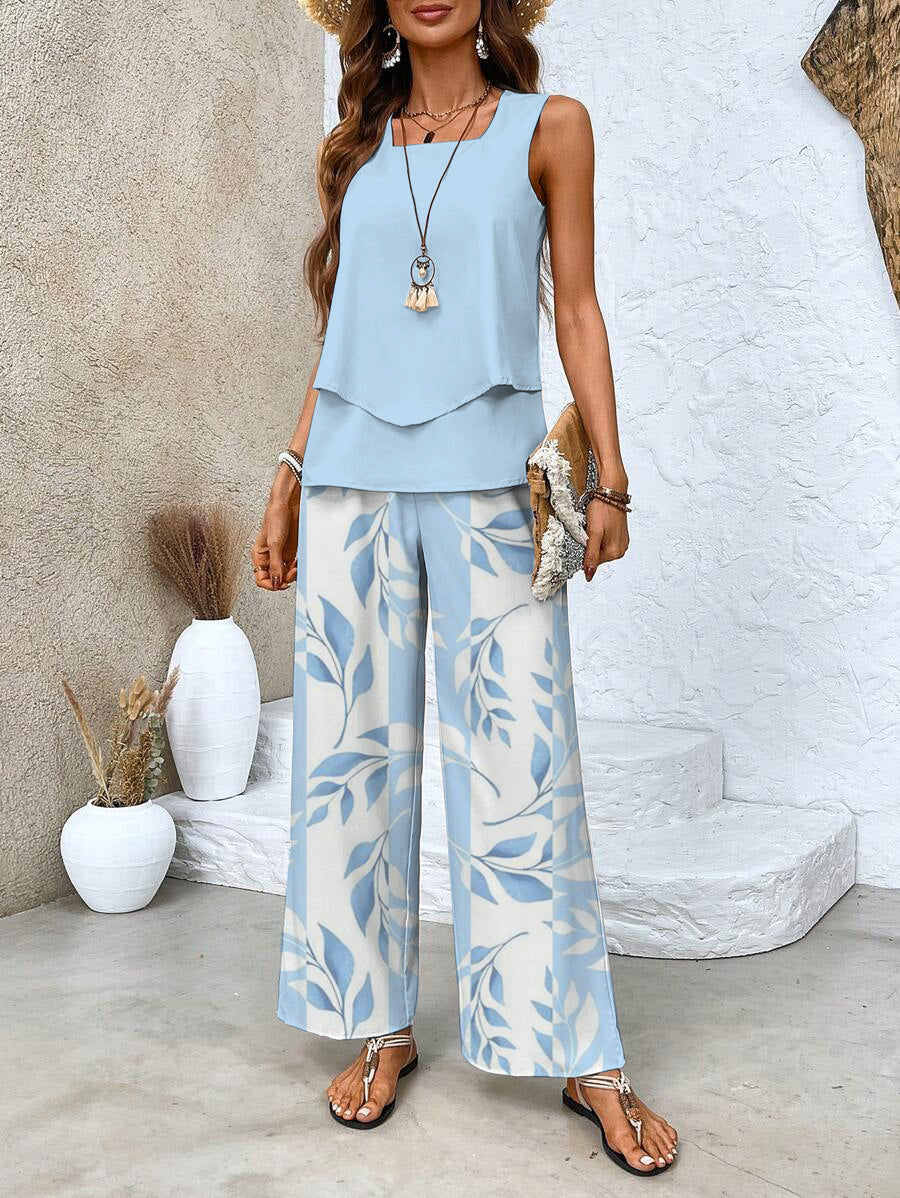 Pants and Top Set | Wide Leg | Two-Piece | Summer Clothes | Co-Ord Set Women-Fashion Nora