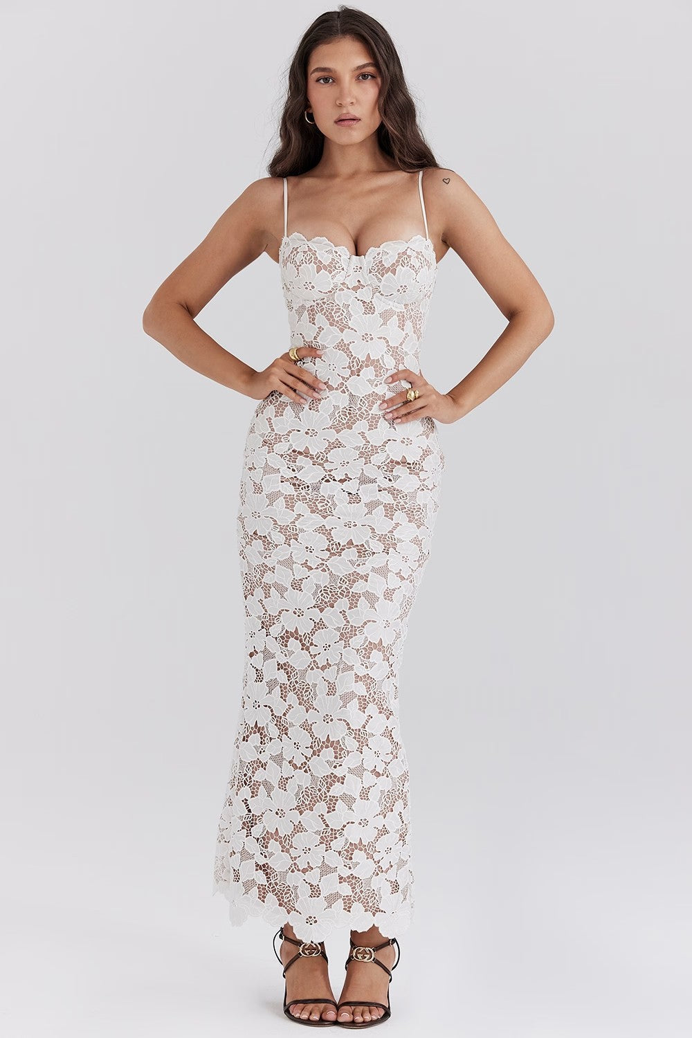 Pearl Blossom Maxi Dress-Fashion Nora