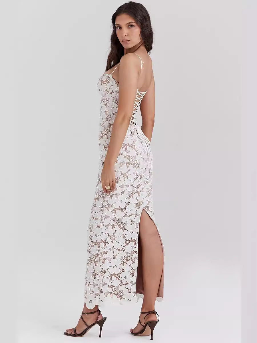 Pearl Blossom Maxi Dress-Fashion Nora