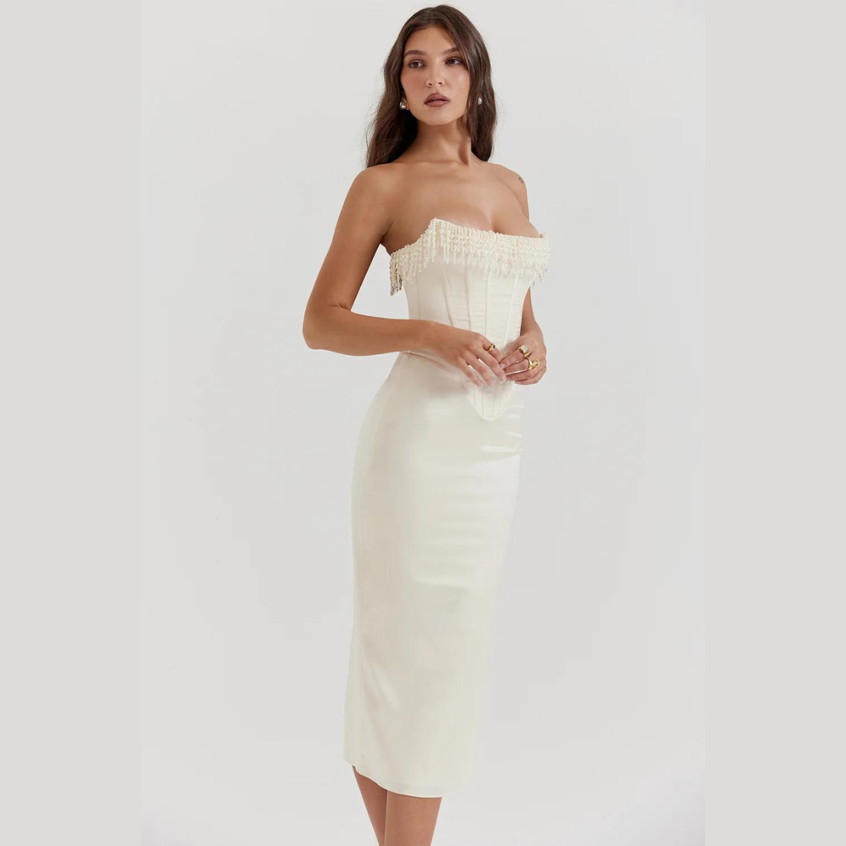 Pearl Luxe Maxi Dress-Fashion Nora