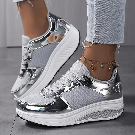 Platform Sneakers, Comfortable, Lace Up, Women's Shoes, Mesh Sneakers-Fashion Nora